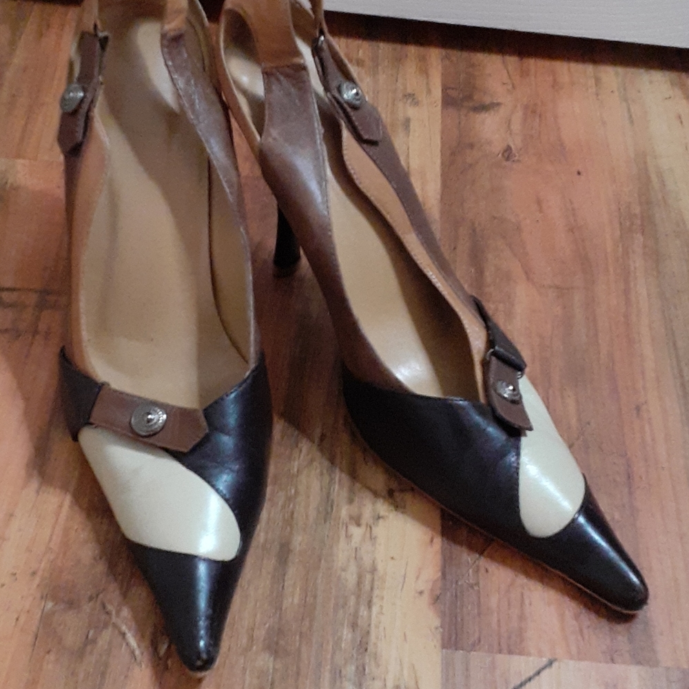 Leather Pointed Toe Heels